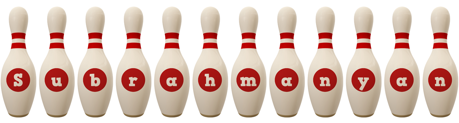 Subrahmanyan bowling-pin logo
