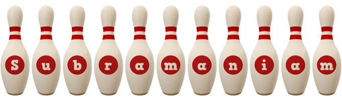 Subramaniam bowling-pin logo