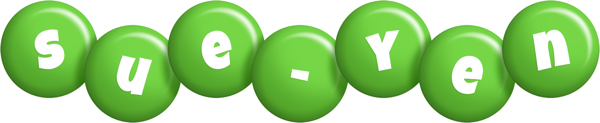 Sue-Yen candy-green logo