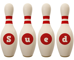 Sued bowling-pin logo