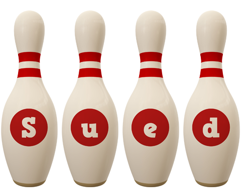 Sued bowling-pin logo