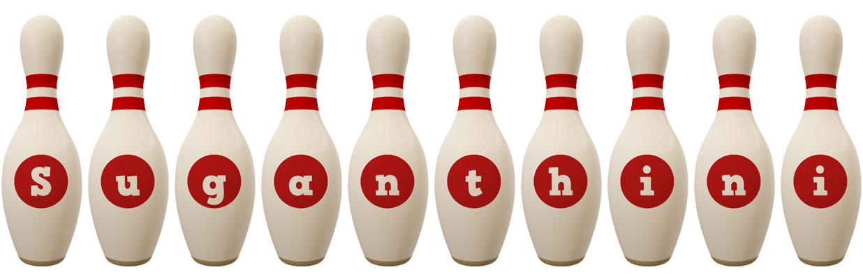 Suganthini bowling-pin logo