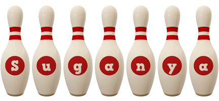 Suganya bowling-pin logo