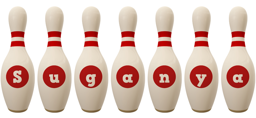 Suganya bowling-pin logo