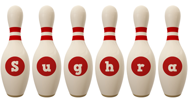 Sughra bowling-pin logo