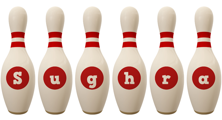 Sughra bowling-pin logo