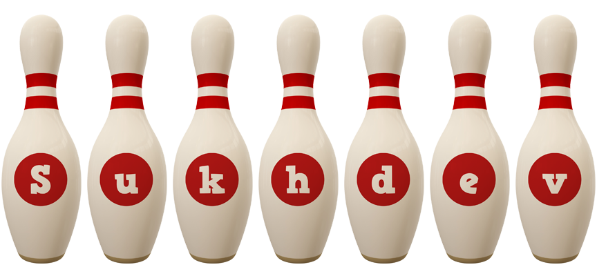 Sukhdev bowling-pin logo