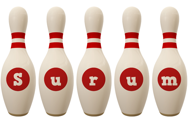 Surum bowling-pin logo