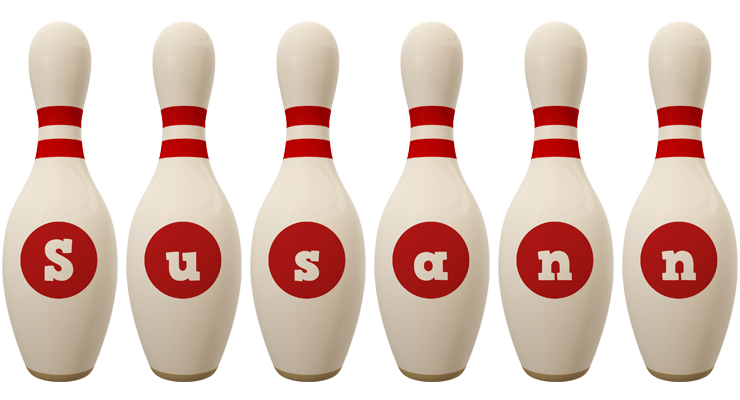 Susann bowling-pin logo