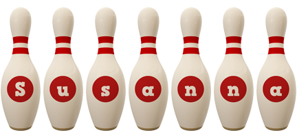 Susanna bowling-pin logo