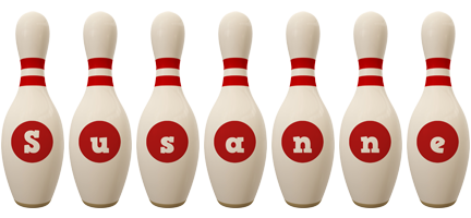 Susanne bowling-pin logo