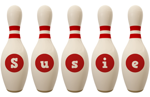Susie bowling-pin logo