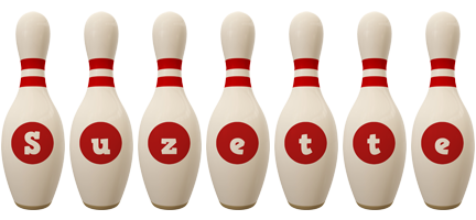 Suzette bowling-pin logo