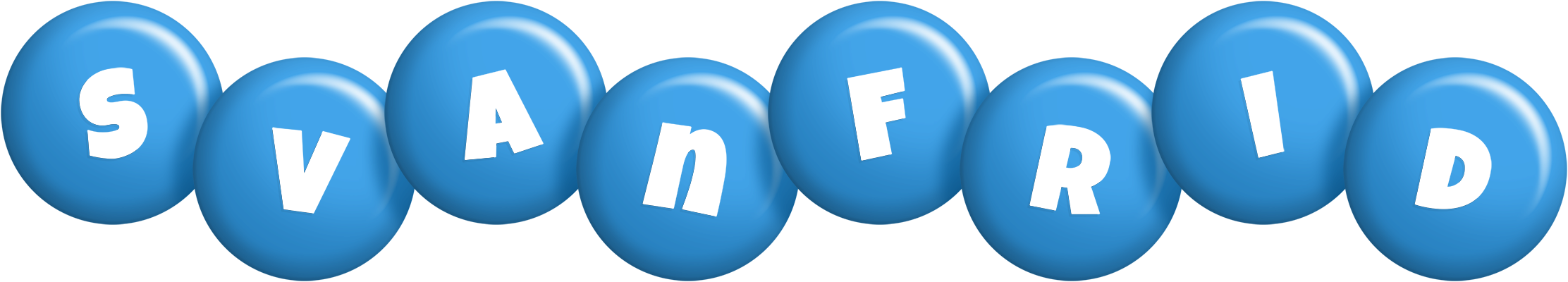 Svanfrid candy-blue logo