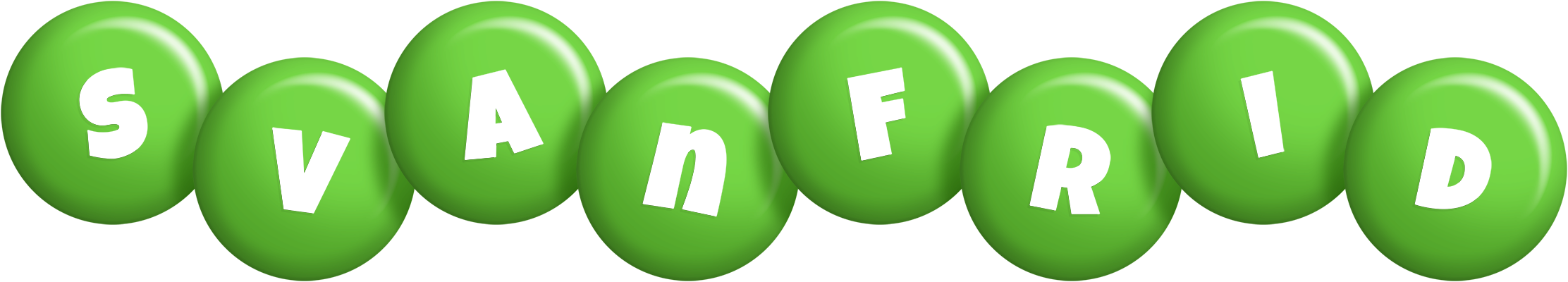 Svanfrid candy-green logo