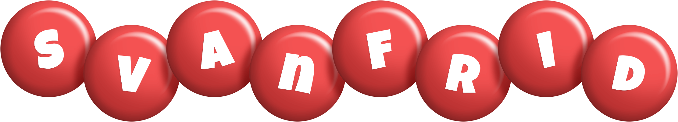 Svanfrid candy-red logo