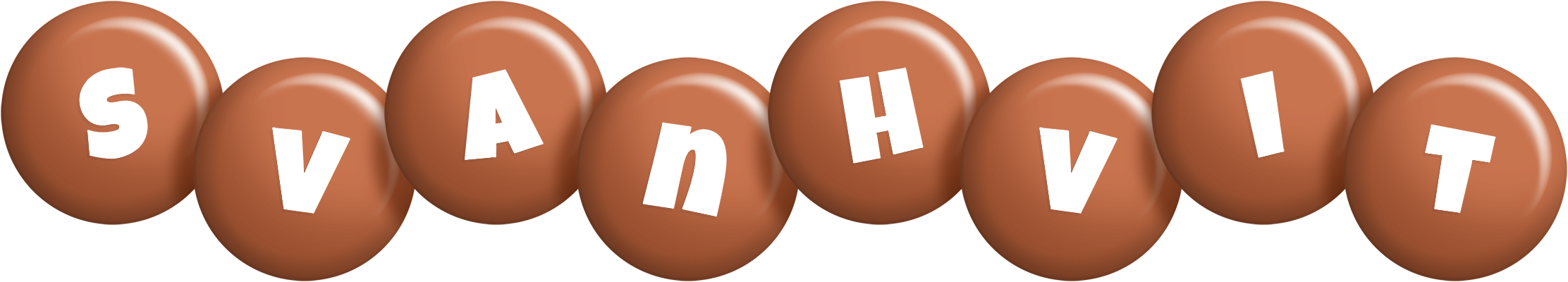 Svanhvit candy-brown logo