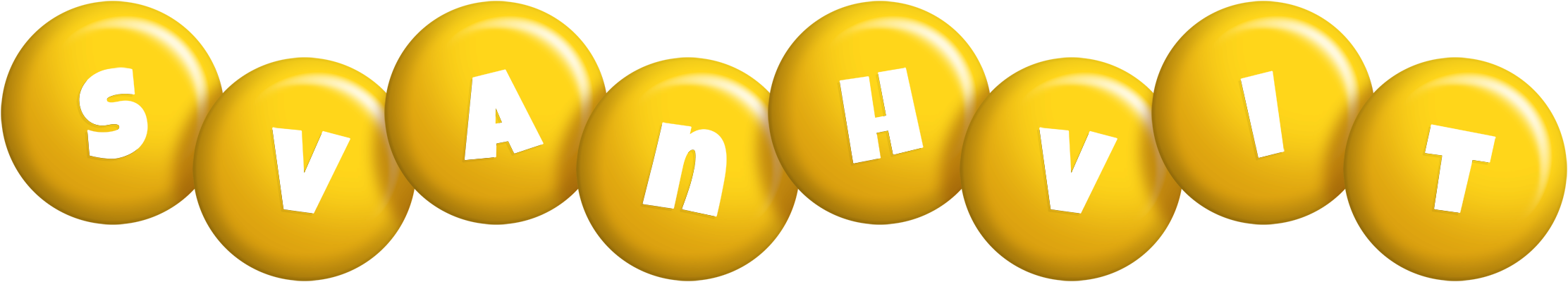 Svanhvit candy-yellow logo
