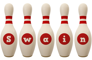 Swain bowling-pin logo