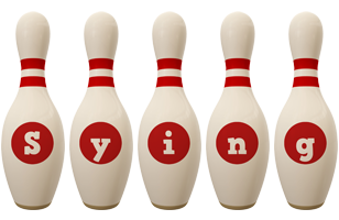 Sying bowling-pin logo