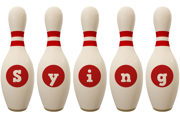 Sying bowling-pin logo