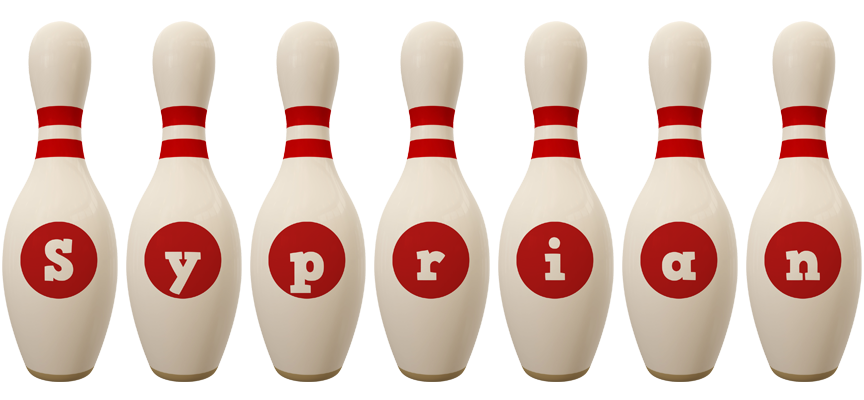 Syprian bowling-pin logo