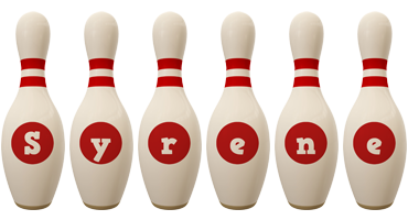 Syrene bowling-pin logo