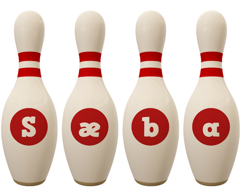 Sæba bowling-pin logo