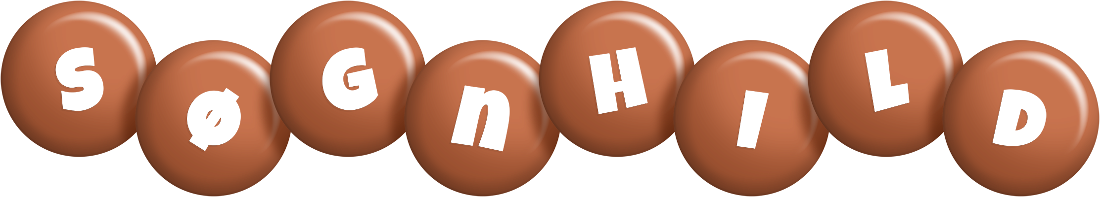 Søgnhild candy-brown logo