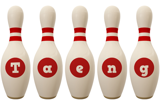 Taeng bowling-pin logo