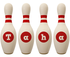 Taha bowling-pin logo