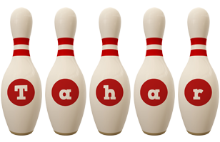 Tahar bowling-pin logo