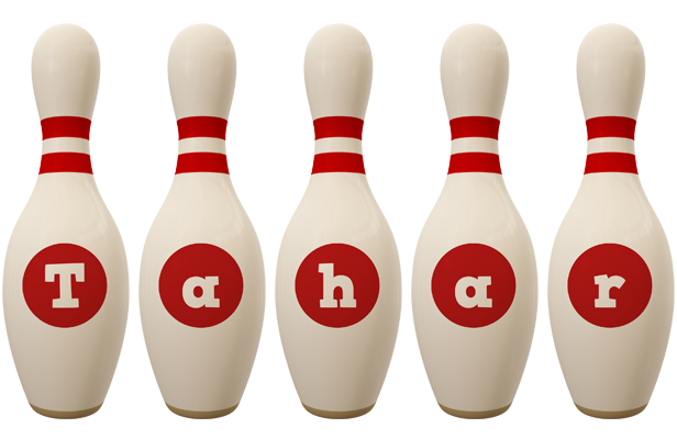 Tahar bowling-pin logo