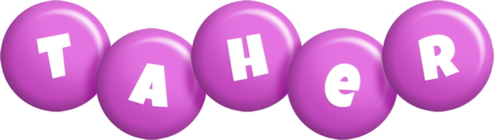 Taher candy-purple logo