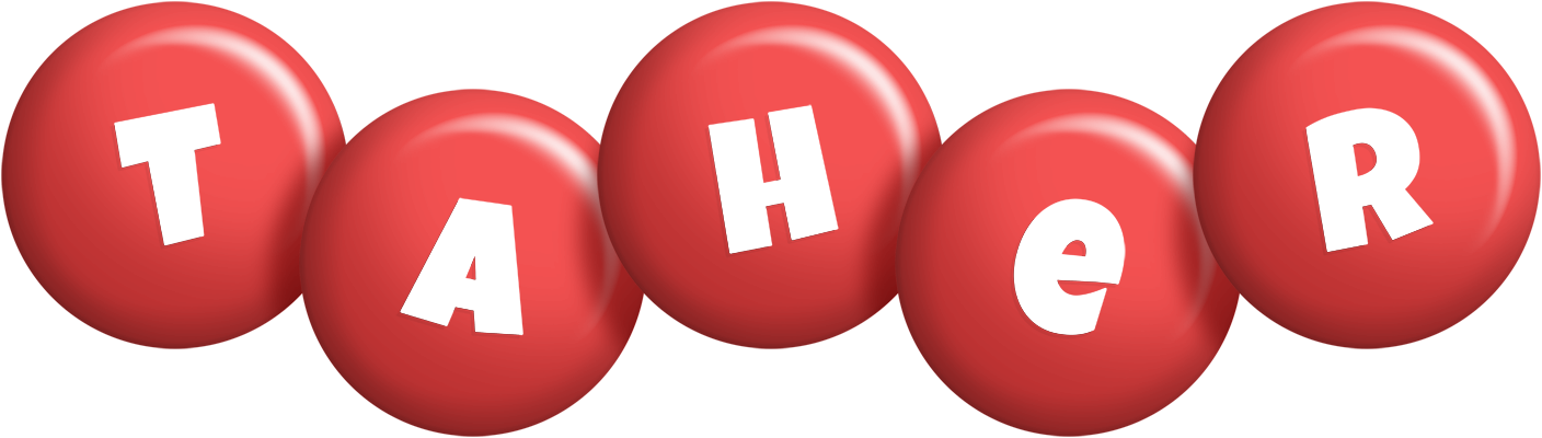 Taher candy-red logo
