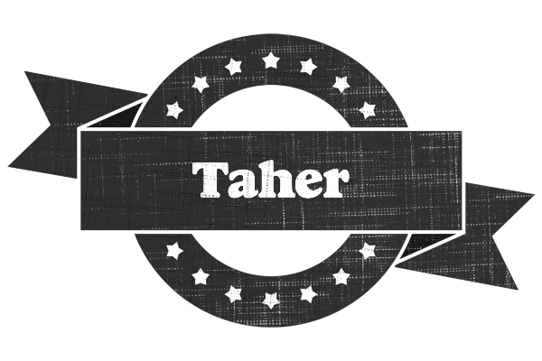 Taher grunge logo