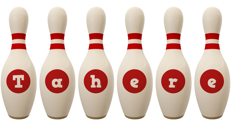 Tahere bowling-pin logo