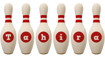 Tahira bowling-pin logo