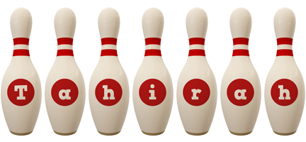 Tahirah bowling-pin logo