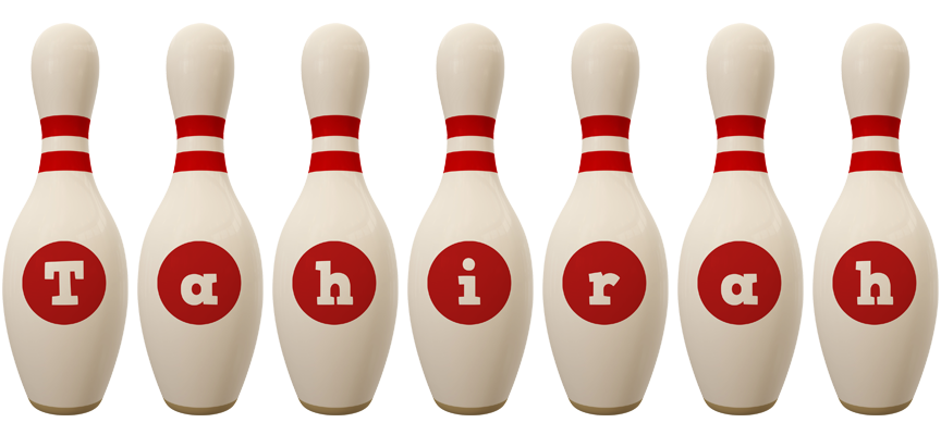 Tahirah bowling-pin logo