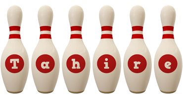 Tahire bowling-pin logo