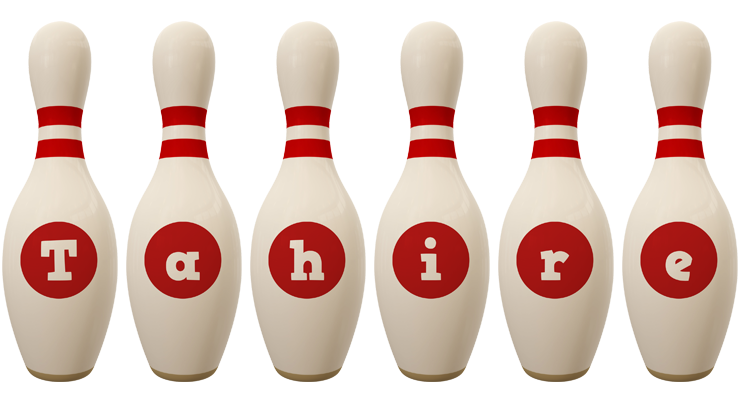 Tahire bowling-pin logo