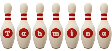 Tahmina bowling-pin logo