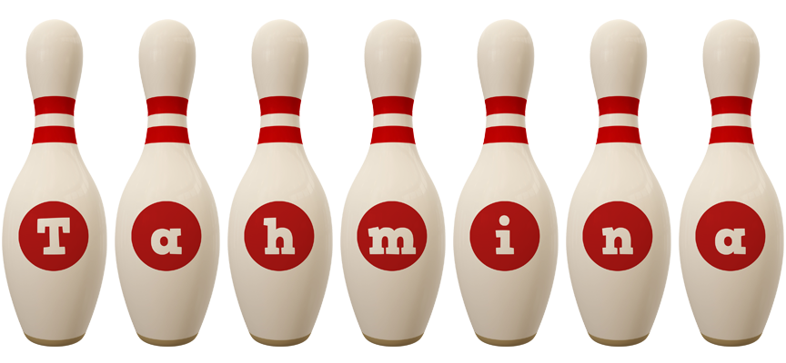 Tahmina bowling-pin logo