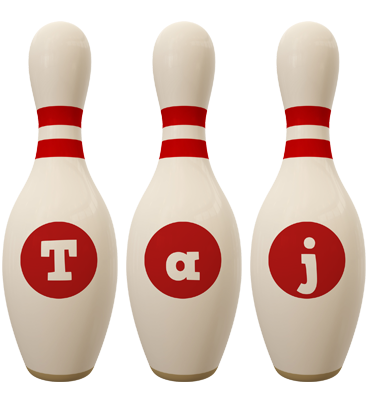 Taj bowling-pin logo