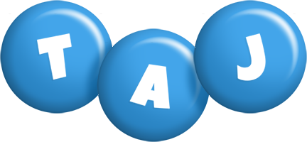Taj candy-blue logo