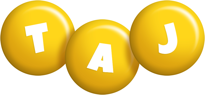 Taj candy-yellow logo
