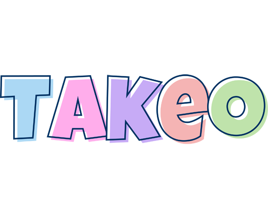 Takeo pastel logo