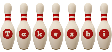 Takeshi bowling-pin logo