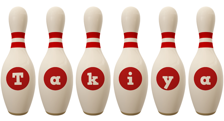 Takiya bowling-pin logo